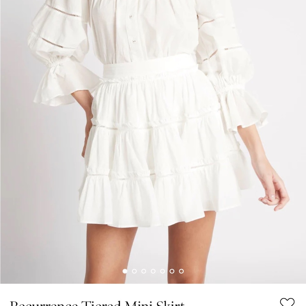 Aje. Recurrence Tiered Mini Skirt in Ivory